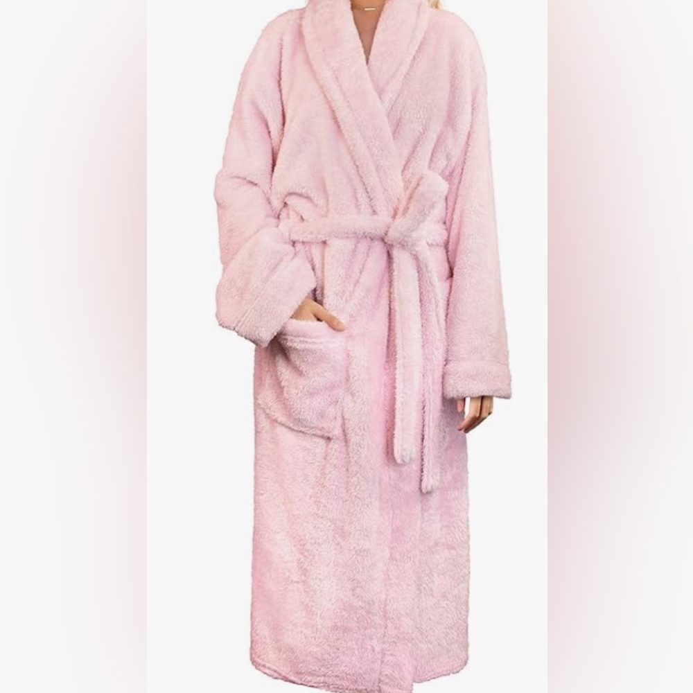 Pink plush robe
